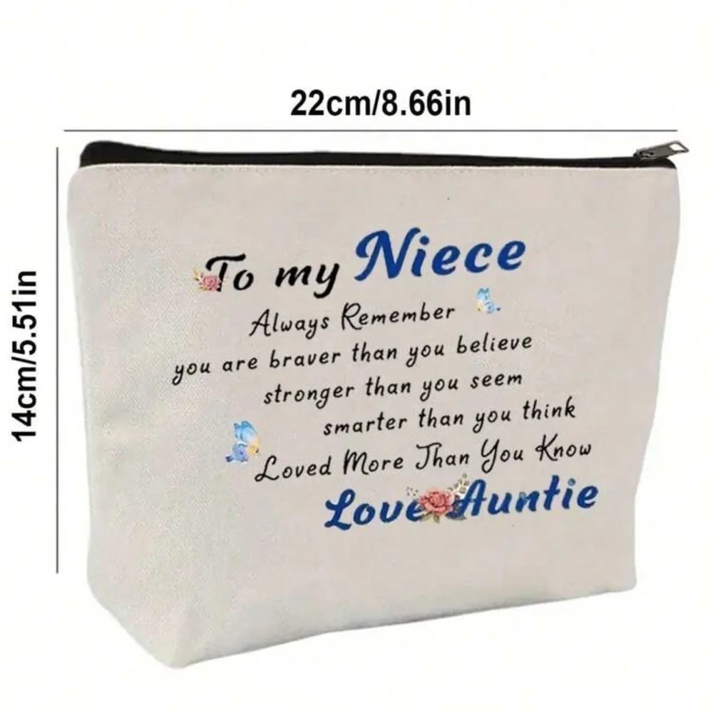 To My Niece Quote Makeup Travel Cosmetic Bag